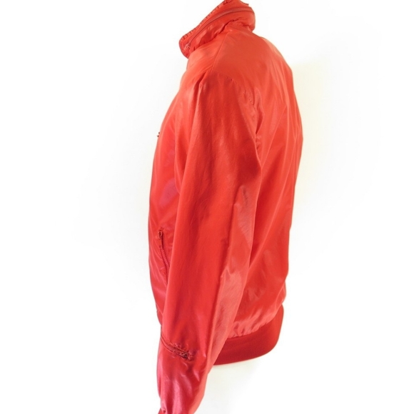 Vintage 80s Izod Lacoste Red Nylon Rain Jacket L - Picture 8 of 12